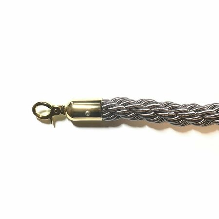 VIC CROWD CONTROL VIP Crowd Control  72 in. Braided Closable Hooks, Grey & Gold 1779